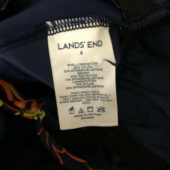 Lands End Tankini Top Underwire Removable Pads Tummy Control Navy Blue Pink 8 - Picture 3 of 3